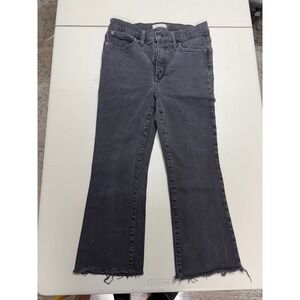 Madewell Cali Demi Boot faded black Jeans Medium Wash Frayed Hem Women's Size 30